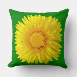 "Sunshine Flowers" Groen Sierkussen ontwerp.
