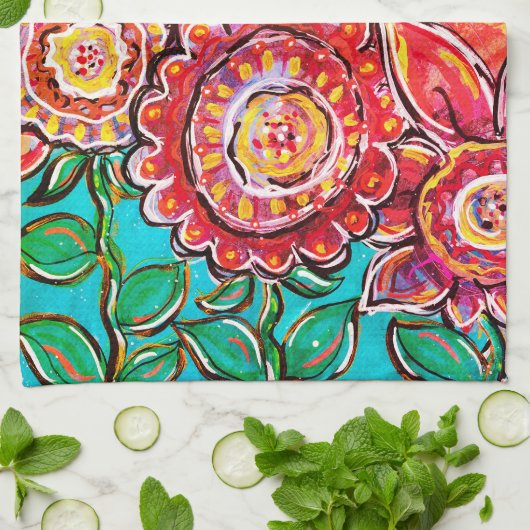 Sunshine & Flowers Kitchen Towel Theedoek (Gevouwen)