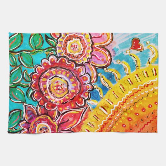 Sunshine & Flowers Kitchen Towel Theedoek (Horizontaal)