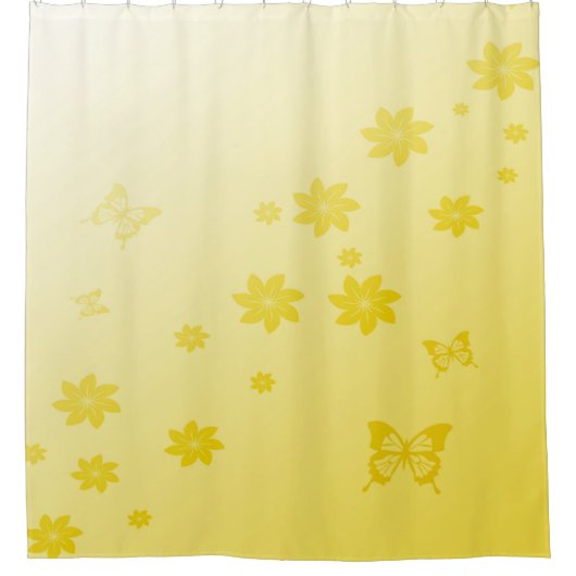 Sunshine Flowers n Butterflies Douchegordijn (Voorkant)