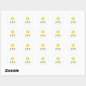 Sunshine Flowers Ronde Sticker (Vel)