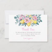 Sunshine Fun en Lemonade Floral Baby shower Bedankkaart (Voorkant)