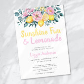 Sunshine Fun en Lemonade Floral Baby shower Kaart