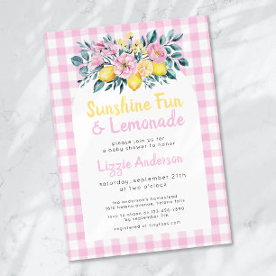 Sunshine Fun en Lemonade Floral Baby shower Kaart