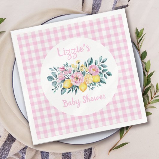 Sunshine Fun en Lemonade Floral Baby shower Servet
