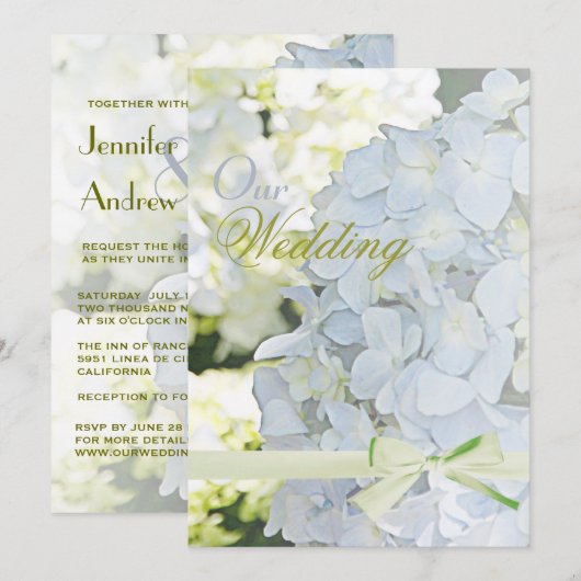 ©Sunshine Garden Hydrangeas Wedding Kaart (Voorkant / Achterkant)