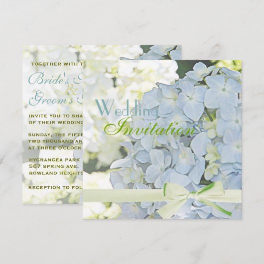 ©Sunshine Garden Hydrangeas Wedding Kaart (Voorkant / Achterkant)