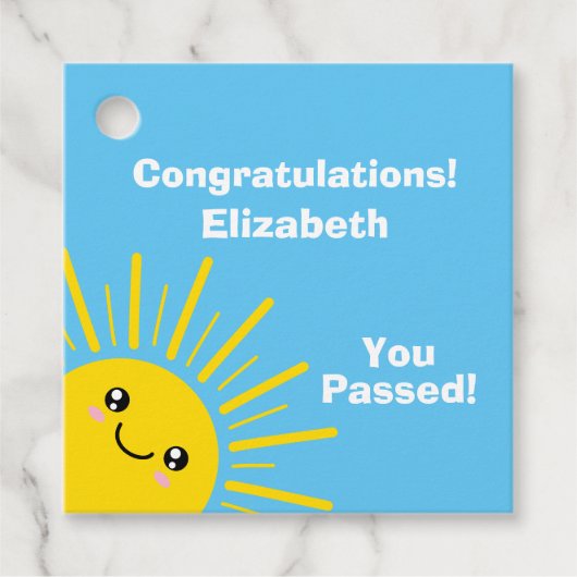 Sunshine Gefeliciteerd Bedankjes Labels (Voorkant)