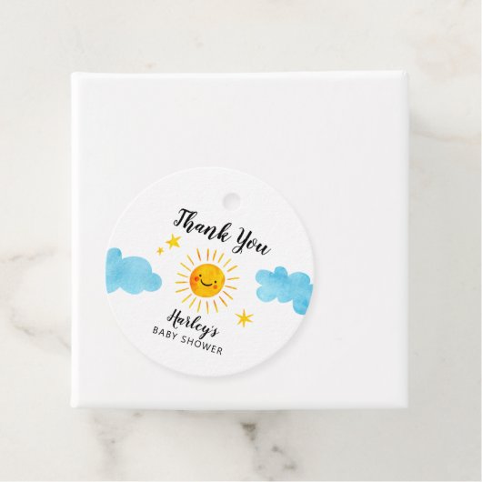 Sunshine Gender Neutraal Baby shower Bedankjes Labels (In situ)