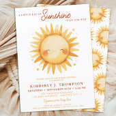 Sunshine Gender Neutral Boho Cute Sun Baby Shower Kaart