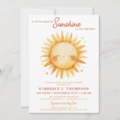 Sunshine Gender Neutral Boho Cute Sun Baby Shower Kaart (Voorkant)