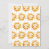 Sunshine Gender Neutral Boho Cute Sun Baby Shower Kaart (Achterkant)