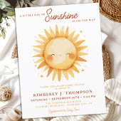 Sunshine Gender Neutral Boho Cute Sun Baby Shower Uitnodiging Briefkaart