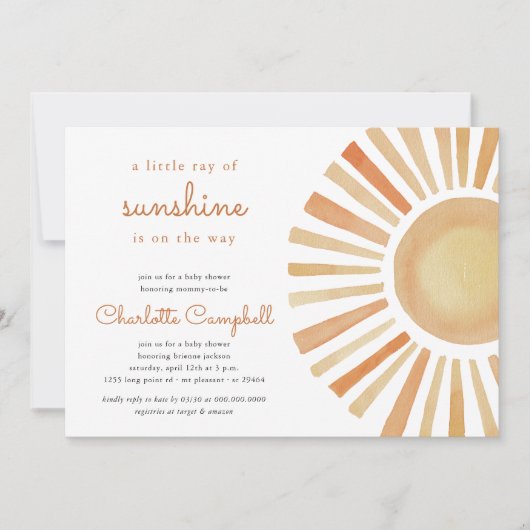 Sunshine Gender Neutral Boho Sun Baby shower Kaart (Voorkant)