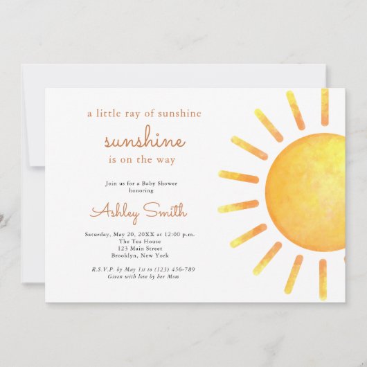 Sunshine Gender Neutral Boho Sun Baby shower Kaart (Voorkant)