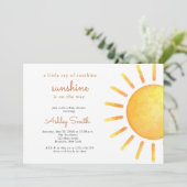 Sunshine Gender Neutral Boho Sun Baby shower Kaart (Staand voorkant)