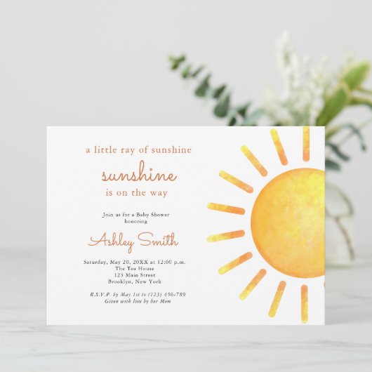 Sunshine Gender Neutral Boho Sun Baby shower Kaart (Staand voorkant)
