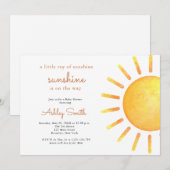 Sunshine Gender Neutral Boho Sun Baby shower Kaart (Voorkant / Achterkant)
