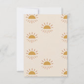 Sunshine Gender Neutral Boho Sun Baby shower Kaart (Achterkant)