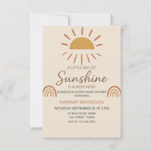 Sunshine Gender Neutral Boho Sun Baby shower Kaart