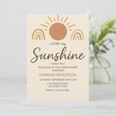 Sunshine Gender Neutral Boho Sun Baby Shower Kaart (Staand voorkant)