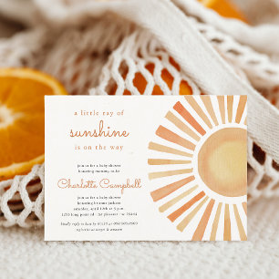 Sunshine Gender Neutral Boho Sun Baby shower Kaart