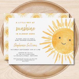 Sunshine Gender Neutral Boho Sun Baby shower Kaart