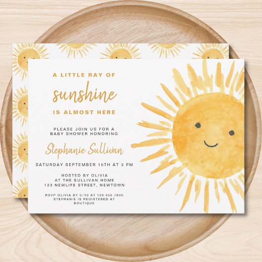 Sunshine Gender Neutral Boho Sun Baby shower Kaart