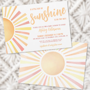 Sunshine Gender Neutral Boho Sun Baby shower Kaart