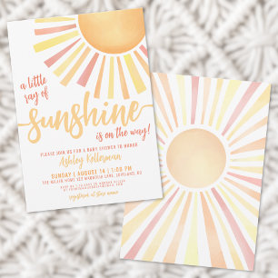 Sunshine Gender Neutral Boho Sun Baby shower Kaart
