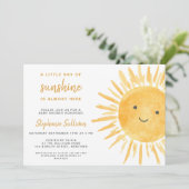 Sunshine Gender Neutral Boho Sun Baby shower Kaart (Staand voorkant)