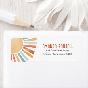 Sunshine Genderneutraal Baby shower retouradres Etiket