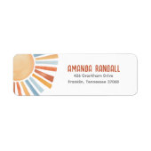 Sunshine Genderneutraal Baby shower retouradres Etiket (Voorkant)