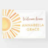 Sunshine genderneutraal welkom thuis baby spandoek (Horizontaal)