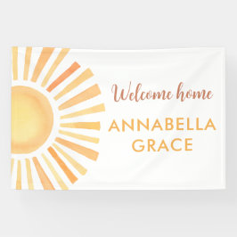 Sunshine genderneutraal welkom thuis baby spandoek