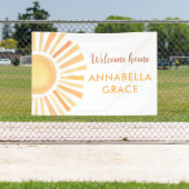 Sunshine genderneutraal welkom thuis baby spandoek (Insitu)