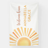 Sunshine genderneutraal welkom thuis baby spandoek (Verticaal)