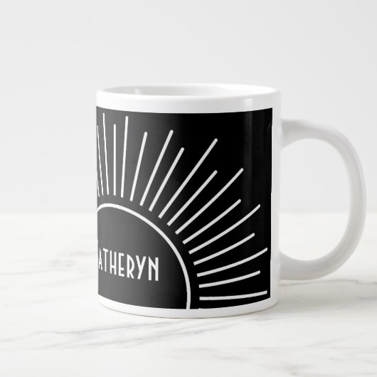 Sunshine gepersonaliseerd zwart wit grote koffiekop (Rechts)