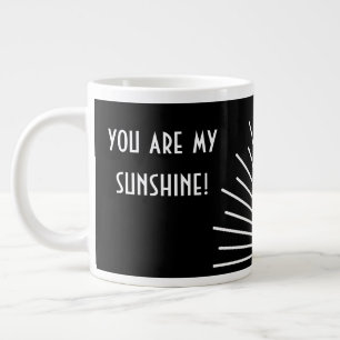 Sunshine gepersonaliseerd zwart wit grote koffiekop