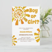 Sunshine Geslacht onthullen hier komt de zon thema Kaart (Staand voorkant)