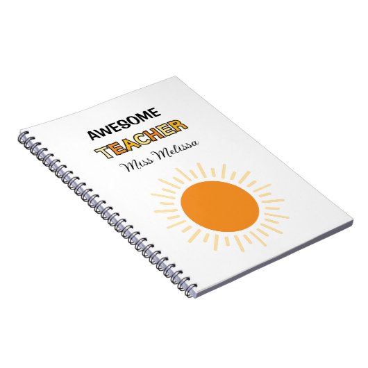 Sunshine Geweldige Leraar Gift Beste Leraar Notitieboek (Rechterzijde)