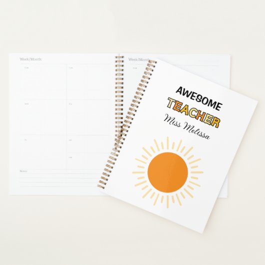 Sunshine Geweldige Leraar Gift Beste Leraar Planner (Display)