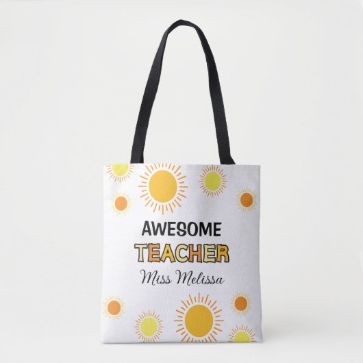 Sunshine Geweldige Leraar Gift Beste Leraar Tote Bag (Voorkant)