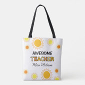 Sunshine Geweldige Leraar Gift Beste Leraar Tote Bag (Achterkant)