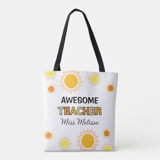 Sunshine Geweldige Leraar Gift Beste Leraar Tote Bag (Achterkant)