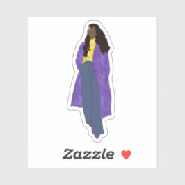 Sunshine Glory - Zwarte digitale kunst handgemaakt Sticker