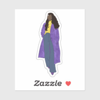 Sunshine Glory - Zwarte digitale kunst handgemaakt Sticker