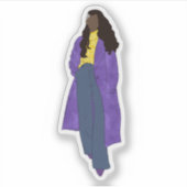 Sunshine Glory - Zwarte digitale kunst handgemaakt Sticker (Voorkant)