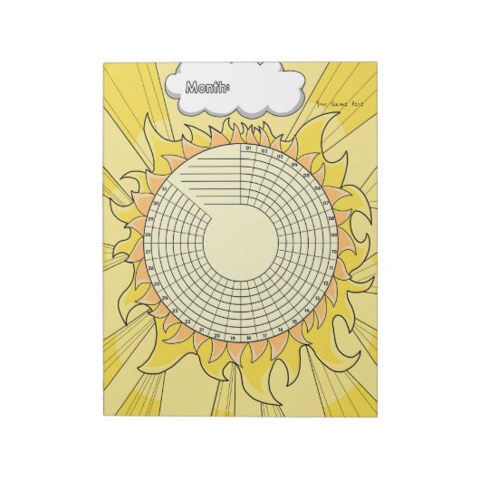 Sunshine Habit Tracker Custom Notitieblok (Linkerzijde)