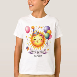 Sunshine Happy Birthday Custom Name Boy T-shirt